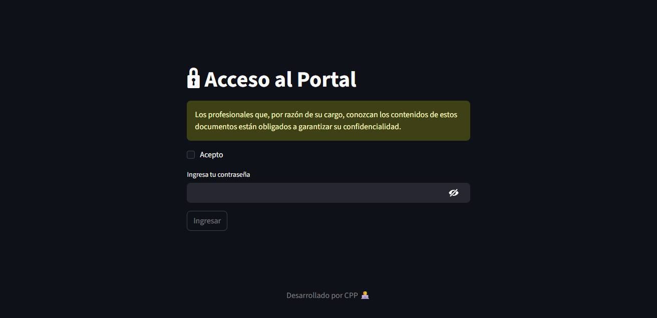 Portal de acceso PAEC con validación de ingreso